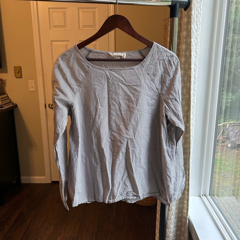 Striped Gray Women's Cotton Top